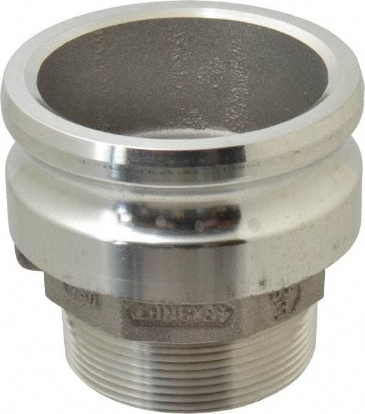 EVER-TITE Coupling Products - 4" Aluminum Cam & Groove Suction & Discharge Hose Male Adapter Male NPT Thread - Part F, 3" Thread, 100 Max psi - USA Tool & Supply