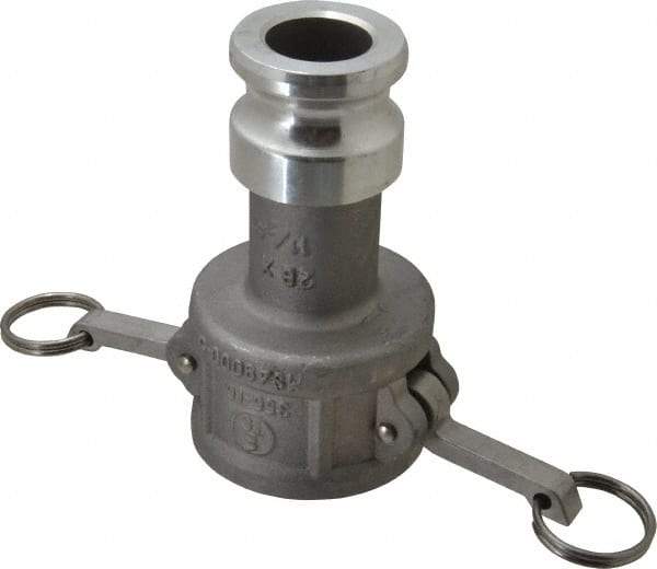 EVER-TITE Coupling Products - 2" Aluminum Cam & Groove Suction & Discharge Hose Female Coupler Male Adapter - 1-1/2" Thread, 250 Max psi - USA Tool & Supply