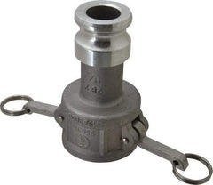 EVER-TITE Coupling Products - 2" Aluminum Cam & Groove Suction & Discharge Hose Female Coupler Male Adapter - 1-1/2" Thread, 250 Max psi - USA Tool & Supply