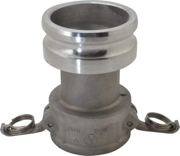 EVER-TITE Coupling Products - 3" Aluminum Cam & Groove Suction & Discharge Hose Female Coupler Male Adapter - 4" Thread, 125 Max psi - USA Tool & Supply