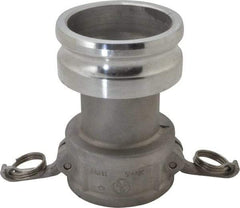 EVER-TITE Coupling Products - 3" Aluminum Cam & Groove Suction & Discharge Hose Female Coupler Male Adapter - 4" Thread, 125 Max psi - USA Tool & Supply