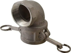 EVER-TITE Coupling Products - 2" Aluminum Cam & Groove Suction & Discharge Hose Female Coupler Female NPT Thread, 90° - Part D, 2" Thread, 250 Max psi - USA Tool & Supply