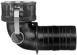 EVER-TITE Coupling Products - 3" Aluminum Cam & Groove Suction & Discharge Hose Female Coupler Hose Shank, 90° - Part C, 125 Max psi - USA Tool & Supply
