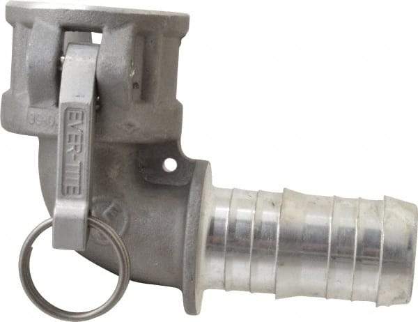 EVER-TITE Coupling Products - 1-1/2" Aluminum Cam & Groove Suction & Discharge Hose Female Coupler Hose Shank, 90° - Part C, 250 Max psi - USA Tool & Supply