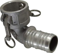 EVER-TITE Coupling Products - 2" Aluminum Cam & Groove Suction & Discharge Hose Female Coupler Hose Shank, 90° - Part C, 250 Max psi - USA Tool & Supply