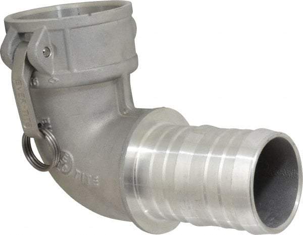 EVER-TITE Coupling Products - 3" Aluminum Cam & Groove Suction & Discharge Hose Female Coupler Hose Shank, 90° - Part C, 125 Max psi - USA Tool & Supply