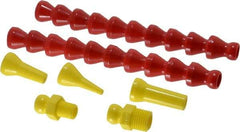Value Collection - 7 Piece, 13" Hose Length, 1/16, 1/4 & 1/8" Nozzle Diam, 1/4" Hose ID, Coolant Hose Kit - 1/8 & 1/4" NPT For Snap Flow Modular Hose Systems - USA Tool & Supply
