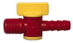 Value Collection - 2 Piece, 1/4" ID Coolant Hose Nipple Valve - Male to Female Connection, POM Body, 1/4 NPT, Use with Snap Together Hose Systems - USA Tool & Supply