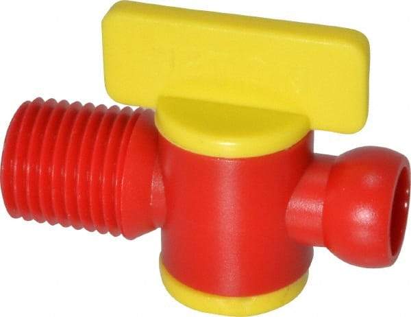 Value Collection - 2 Piece, 1/4" ID Coolant Hose NPT Valve - Male to Female Connection, POM Body, 1/4 NPT, Use with Snap Together Hose Systems - USA Tool & Supply