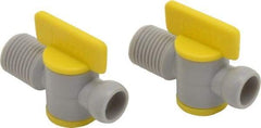 Value Collection - 2 Piece, 1/4" ID Coolant Hose NPT Valve - Male to Female Connection, POM Body, 1/4 NPT, Use with Snap Together Hose Systems - USA Tool & Supply