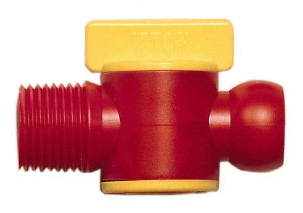 Value Collection - 2 Piece, 3/8" ID Coolant Hose BSPT Valve - Male to Female Connection, POM Body, 3/8 BSPT, Use with Snap Together Hose Systems - USA Tool & Supply