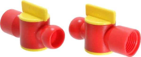 Value Collection - 2 Piece, 1/2" ID Coolant Hose NPT Valve - Female to Female Connection, POM Body, 1/2 NPT, Use with Snap Together Hose Systems - USA Tool & Supply