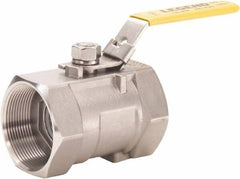 Legend Valve - 1/8" Pipe, Standard Port, Stainless Steel Standard Ball Valve - 1 Piece, FNPT x FNPT Ends, Lever Handle, 800 WOG, 150 WSP - USA Tool & Supply