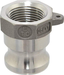 EVER-TITE Coupling Products - 3/4" Stainless Steel Cam & Groove Suction & Discharge Hose Male Adapter Female NPT Thread - Part A, 3/4" Thread, 250 Max psi - USA Tool & Supply