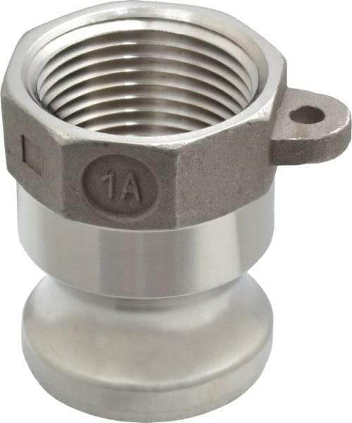EVER-TITE Coupling Products - 1" Stainless Steel Cam & Groove Suction & Discharge Hose Male Adapter Female NPT Thread - Part A, 1" Thread, 250 Max psi - USA Tool & Supply