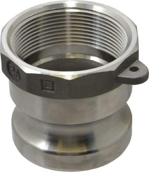 EVER-TITE Coupling Products - 2" Stainless Steel Cam & Groove Suction & Discharge Hose Male Adapter Female NPT Thread - Part A, 2" Thread, 250 Max psi - USA Tool & Supply
