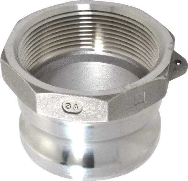 EVER-TITE Coupling Products - 3" Stainless Steel Cam & Groove Suction & Discharge Hose Male Adapter Female NPT Thread - Part A, 3" Thread, 200 Max psi - USA Tool & Supply