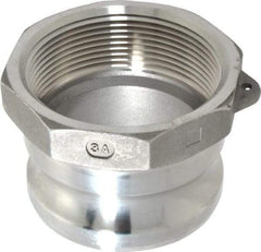 EVER-TITE Coupling Products - 3" Stainless Steel Cam & Groove Suction & Discharge Hose Male Adapter Female NPT Thread - Part A, 3" Thread, 200 Max psi - USA Tool & Supply