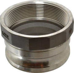 EVER-TITE Coupling Products - 4" Stainless Steel Cam & Groove Suction & Discharge Hose Male Adapter Female NPT Thread - Part A, 4" Thread, 100 Max psi - USA Tool & Supply