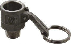 EVER-TITE Coupling Products - 1/2" Stainless Steel Cam & Groove Suction & Discharge Hose Female Coupler Male NPT Thread - Part B, 1/2" Thread, 250 Max psi - USA Tool & Supply