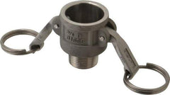 EVER-TITE Coupling Products - 3/4" Stainless Steel Cam & Groove Suction & Discharge Hose Female Coupler Male NPT Thread - Part B, 3/4" Thread, 250 Max psi - USA Tool & Supply