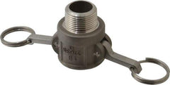 EVER-TITE Coupling Products - 1" Stainless Steel Cam & Groove Suction & Discharge Hose Female Coupler Male NPT Thread - Part B, 1" Thread, 250 Max psi - USA Tool & Supply