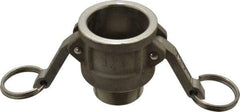 EVER-TITE Coupling Products - 1-1/4" Stainless Steel Cam & Groove Suction & Discharge Hose Female Coupler Male NPT Thread - Part B, 1-1/4" Thread, 250 Max psi - USA Tool & Supply