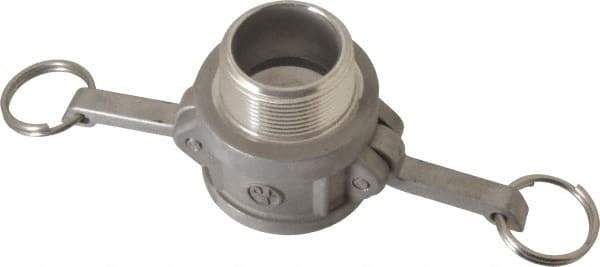 EVER-TITE Coupling Products - 1-1/2" Stainless Steel Cam & Groove Suction & Discharge Hose Female Coupler Male NPT Thread - Part B, 1-1/2" Thread, 250 Max psi - USA Tool & Supply