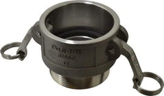 EVER-TITE Coupling Products - 3" Stainless Steel Cam & Groove Suction & Discharge Hose Female Coupler Male NPT Thread - Part B, 3" Thread, 200 Max psi - USA Tool & Supply