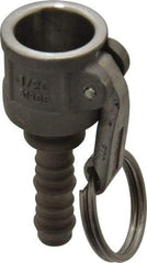 EVER-TITE Coupling Products - 1/2" Stainless Steel Cam & Groove Suction & Discharge Hose Female Coupler Hose Shank - Part C, 250 Max psi - USA Tool & Supply