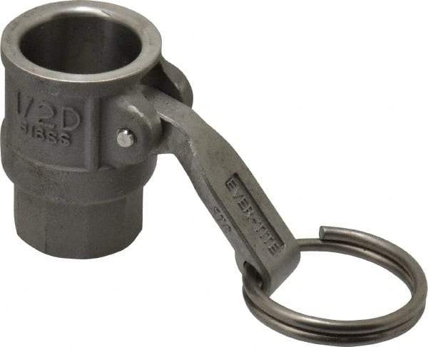 EVER-TITE Coupling Products - 1/2" Stainless Steel Cam & Groove Suction & Discharge Hose Female Coupler Female NPT Thread - Part D, 1/2" Thread, 250 Max psi - USA Tool & Supply