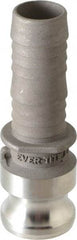 EVER-TITE Coupling Products - 1" Stainless Steel Cam & Groove Suction & Discharge Hose Male Adapter Hose Shank - Part E, 250 Max psi - USA Tool & Supply