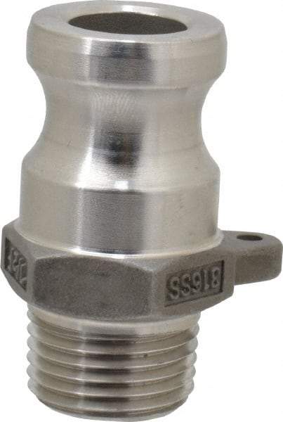 EVER-TITE Coupling Products - 1/2" Stainless Steel Cam & Groove Suction & Discharge Hose Male Adapter Male NPT Thread - Part F, 1/2" Thread, 250 Max psi - USA Tool & Supply