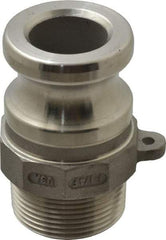 EVER-TITE Coupling Products - 1-1/4" Stainless Steel Cam & Groove Suction & Discharge Hose Male Adapter Male NPT Thread - Part F, 1-1/4" Thread, 250 Max psi - USA Tool & Supply