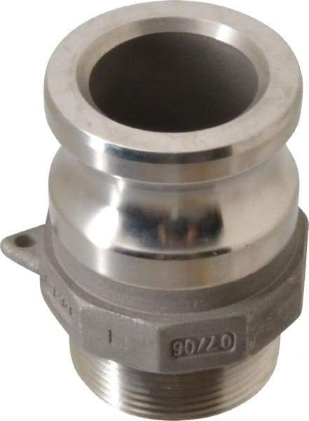 EVER-TITE Coupling Products - 1-1/2" Stainless Steel Cam & Groove Suction & Discharge Hose Male Adapter Male NPT Thread - Part F, 1-1/2" Thread, 250 Max psi - USA Tool & Supply