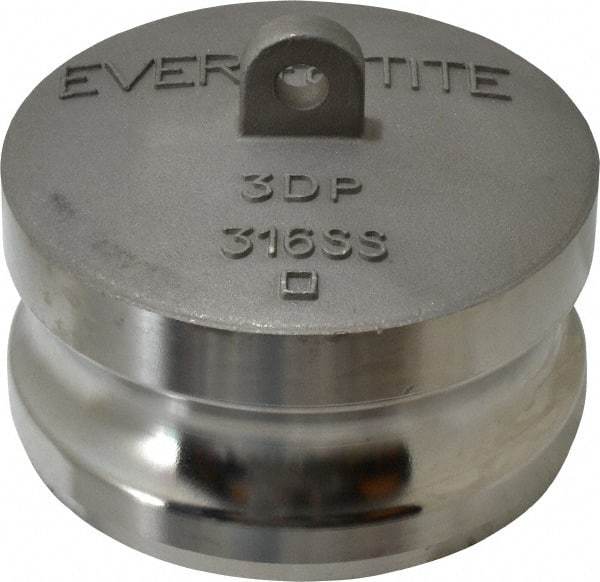 EVER-TITE Coupling Products - 3" Stainless Steel Cam & Groove Suction & Discharge Hose Dust Plug For Use with Couplers - Part DP, 200 Max psi - USA Tool & Supply