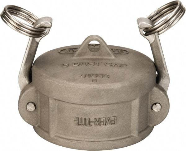 EVER-TITE Coupling Products - 3" Stainless Steel Cam & Groove Suction & Discharge Hose Dust Cap For Use with Adapters - Part DC, 200 Max psi - USA Tool & Supply