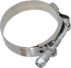 Campbell Fittings - 2-3/4" Hose, 3/4" Wide x 0.025" Thick, T-Bolt Band Clamp - Stainless Steel - USA Tool & Supply