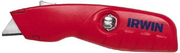 Irwin - Retractable Utility Knife - Red Handle, 2 Blades Included - USA Tool & Supply