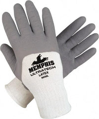 MCR Safety - Size M (8) Latex Coated Latex Work Gloves - Palm & Fingers Coated, Paired - USA Tool & Supply