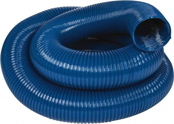 Hi-Tech Duravent - 6" ID, 25' Long, PVC Blower & Duct Hose - Blue, 7-1/2" Bend Radius, 10 In/Hg, 8 Max psi, -20 to 180°F, Abrasion and Chemical Resistant - USA Tool & Supply