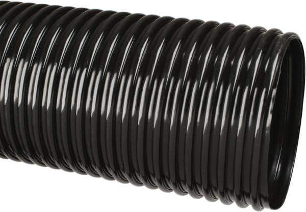 Hi-Tech Duravent - 4" ID, 25' Long, Polyethylene Blower & Duct Hose - Black, 5-3/4" Bend Radius, 3 In/Hg, 5 Max psi, -30 to 160°F, UV Resistant - USA Tool & Supply