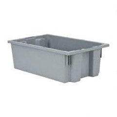 Quantum Storage - 75 Lb Load Capacity Gray Polyethylene Tote Container - Stacking, Nesting, 18" Long x 11" Wide x 6" High - USA Tool & Supply
