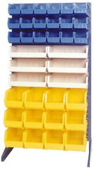 Quantum Storage - 300 Lb Capacity, 15" Deep x 36" Wide x 66" High, Steel Pick Rack - 1 Side, 28 Red Polyethylene/Polypropylene Bins - USA Tool & Supply