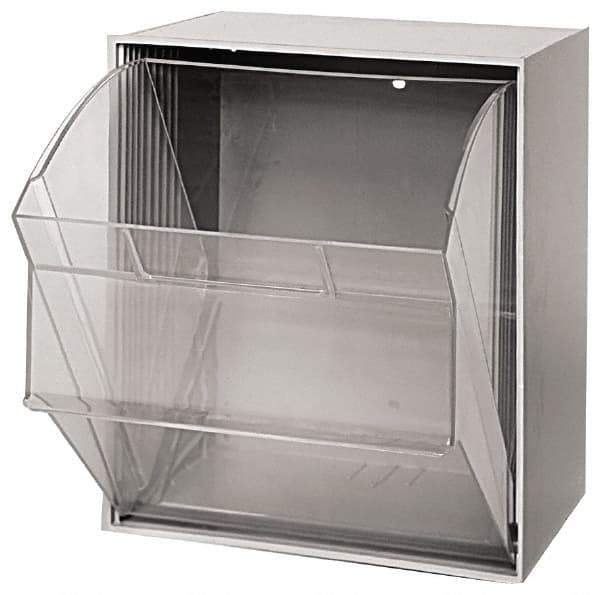 Quantum Storage - 11-13/16" Wide x 13-7/8" High x 11-7/8" Deep, Small Parts Tip Out Stacking Bin Organizer - Polystyrene Frame, 1 Compartments, 11-1/16" Wide x 13-5/8" High x 8-7/8" Deep Bin - USA Tool & Supply