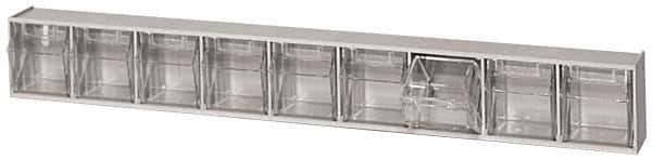 Quantum Storage - 23-5/8" Wide x 3-1/8" High x 2-1/2" Deep, Small Parts Tip Out Stacking Bin Organizer - Polystyrene Frame, 9 Compartments, 2-3/16" Wide x 2-1/2" High x 1-3/4" Deep Bin - USA Tool & Supply