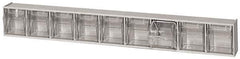 Quantum Storage - 23-5/8" Wide x 3-1/8" High x 2-1/2" Deep, Small Parts Tip Out Stacking Bin Organizer - Polystyrene Frame, 9 Compartments, 2-3/16" Wide x 2-1/2" High x 1-3/4" Deep Bin - USA Tool & Supply