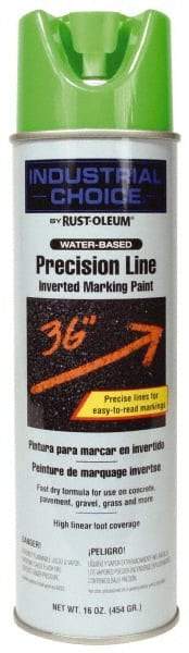 Rust-Oleum - 17 fl oz Green Marking Paint - 600' to 700' Coverage at 1" Wide, Water-Based Formula - USA Tool & Supply