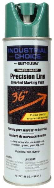 Rust-Oleum - 17 fl oz Green Marking Paint - 600' to 700' Coverage at 1" Wide, Water-Based Formula - USA Tool & Supply