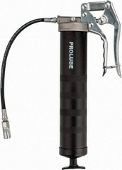 PRO-LUBE - 5,000 Max psi, Flexible Pistol Grease Gun - 14 oz (Cartridge) Capacity, 1/8 Thread Outlet, 40 Strokes per 0.07 oz, Bulk, Cartridge & Suction Fill, Includes 4 Jaw Coupler with Ball Check - USA Tool & Supply